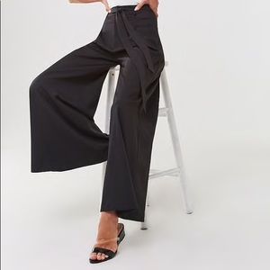 High waisted wide leg trouser pants